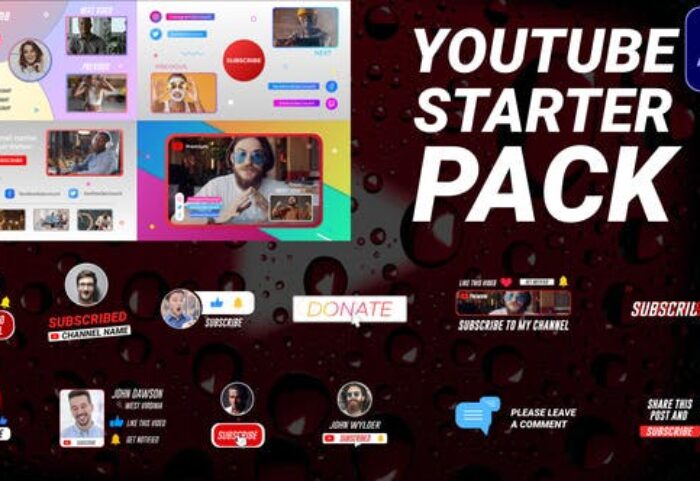 پکیج پروژه افتر افکت تبلیغات کانال یوتیوب Youtube Starter Pack