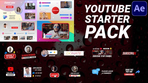 پکیج پروژه افتر افکت تبلیغات کانال یوتیوب Youtube Starter Pack پکیج پروژه افتر افکت تبلیغات کانال یوتیوب Youtube Starter Pack