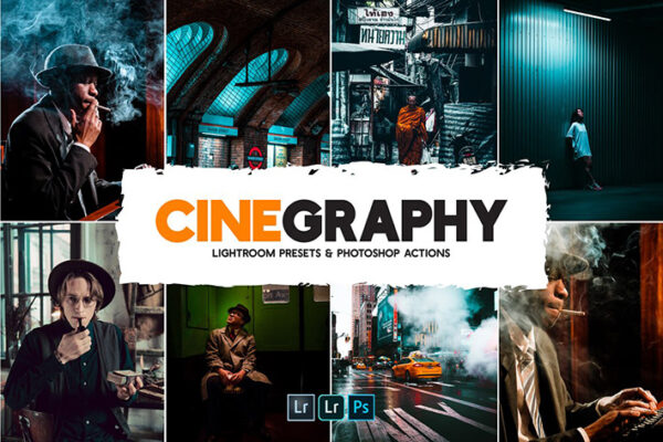 100 پریست لایت روم سینمایی 2021 و کمرا راو و اکشن فتوشاپ Cinegraphy Presets Actions