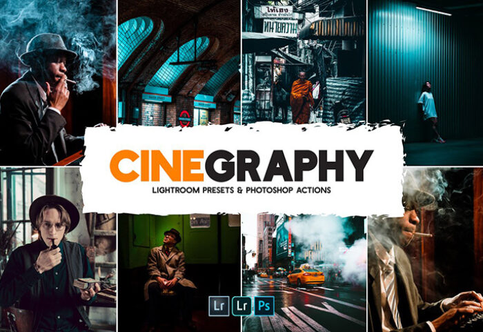 100 پریست لایت روم سینمایی 2021 و کمرا راو و اکشن فتوشاپ Cinegraphy Presets Actions