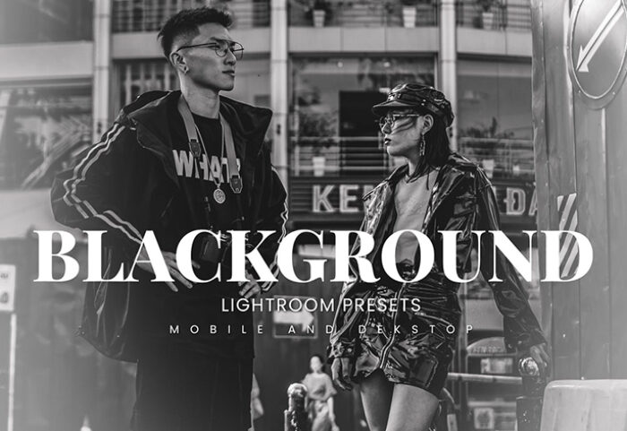20 پریست لایت روم رنگی حرفه ای سیاه و سفید Blackground Lightroom Presets