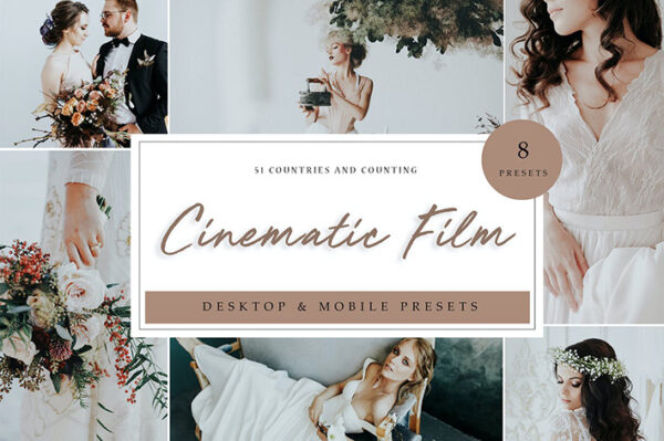 24 پریست لایت روم عروسی تم سینمایی Lightroom Presets Cinematic Film