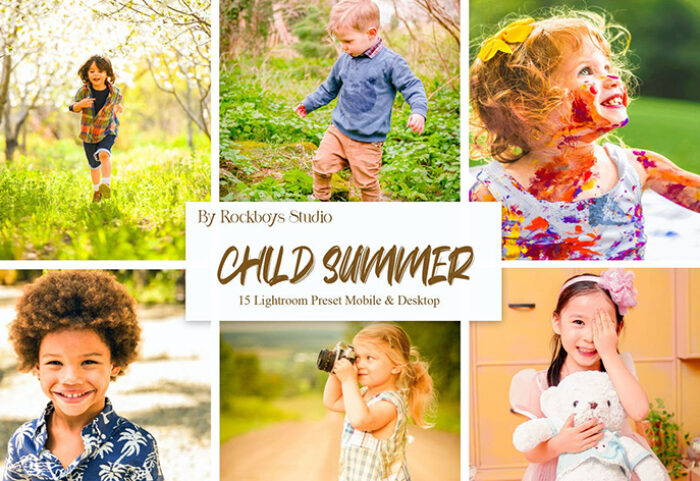 30 پریست لایت روم حرفه ای تم تابستان کودکانه Child Summer Lightroom Presets