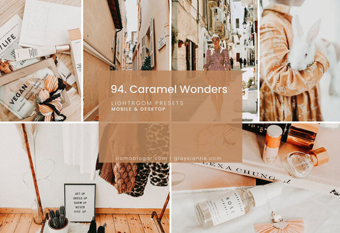 30 پریست لایت روم حرفه ای تم رنگ شکلاتی Caramel Wonders Presets