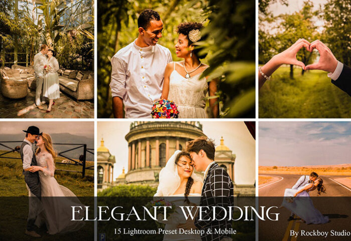 30 پریست لایت روم حرفه ای عکس عروس Elegant Wedding Lightroom Presets