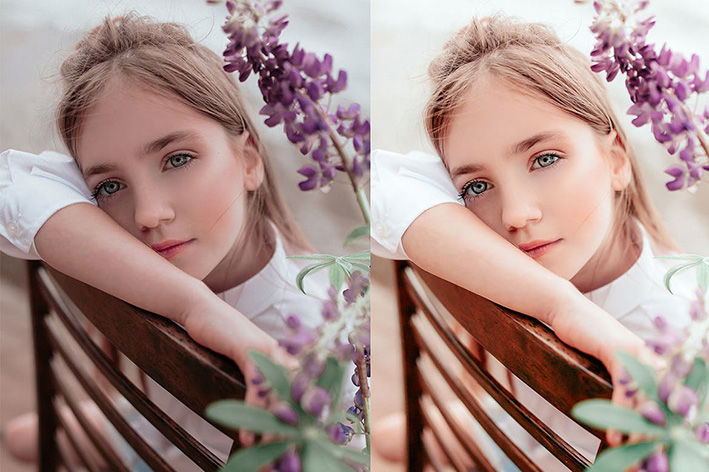 30 پریست لایت روم حرفه ای پرتره آتلیه کودک Child Portrait Lightroom Presets