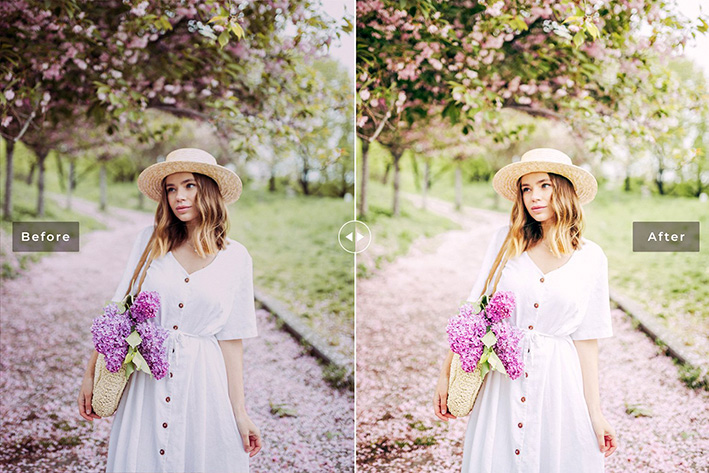 40 پریست لایت روم پرتره و پریست کمرا راو و اکشن فتوشاپ Lily Stargazer Lightroom Presets