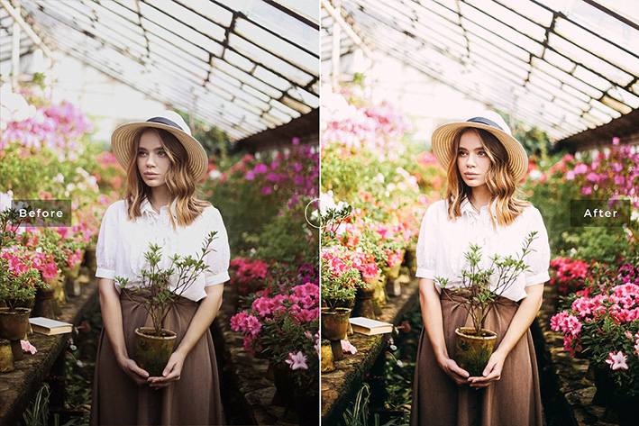 40 پریست لایت روم پرتره و پریست کمرا راو و اکشن فتوشاپ Lily Stargazer Lightroom Presets