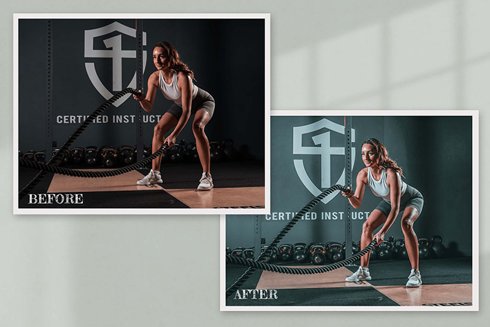 46 پریست لایت روم و اکشن فتوشاپ ورزش بدنسازی Fitness Lightroom Presets Photoshop