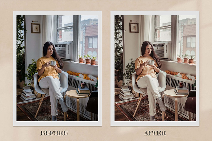 50 پریست لایت روم و پریست کمرا راو و لات رنگی Boho Home Lightroom Photoshop LUTs