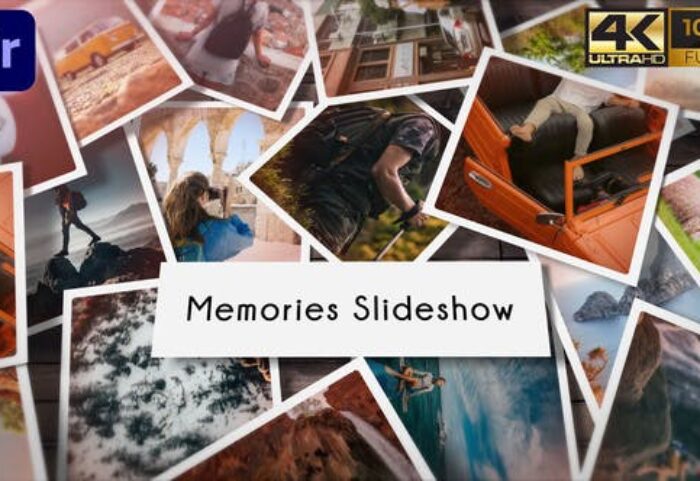 پروژه آماده پریمیر اسلایدشو 2021 با موزیک افکت 3 بعدی Memories Slideshow Photo Mogrt