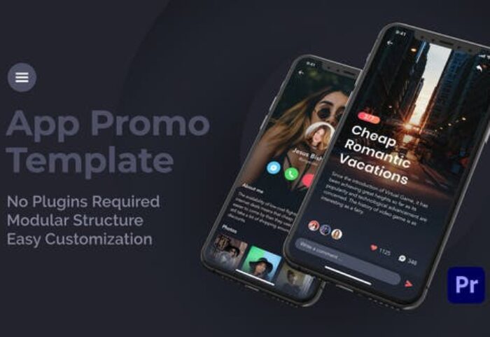 پروژه پریمیر حرفه ای با موزیک تبلیغات برنامه موبایل Mobile App Promo for Premiere Pro