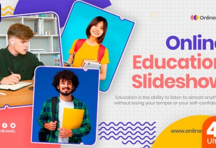 پروژه پریمیر حرفه ای رزولوشن 4K تبلیغات آموزش آنلاین Online Education Slideshow