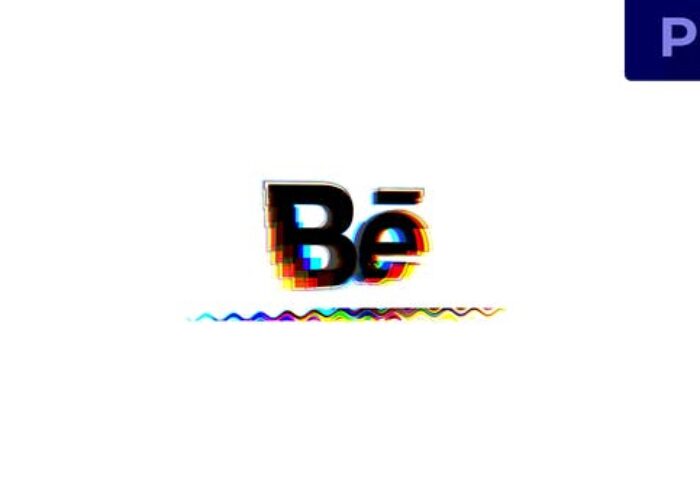پروژه پریمیر لوگو رزولوشن 4K با موزیک افکت نویز دیجیتال Glitch Logo