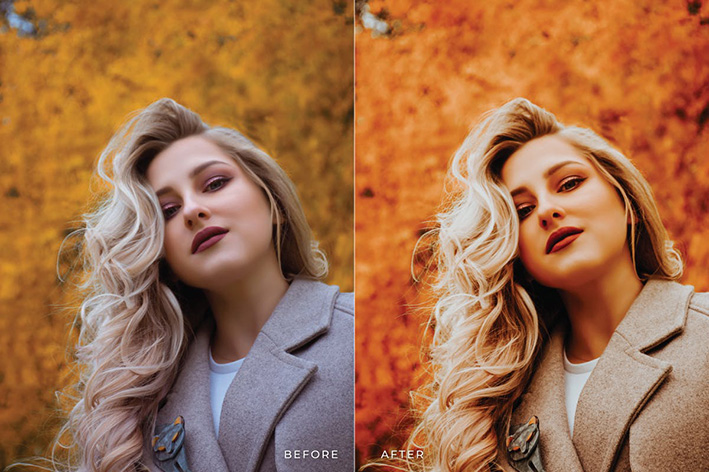20 پریست لایت روم پرتره حرفه ای تم رنگ گرم Yorikusu Lightroom Presets
