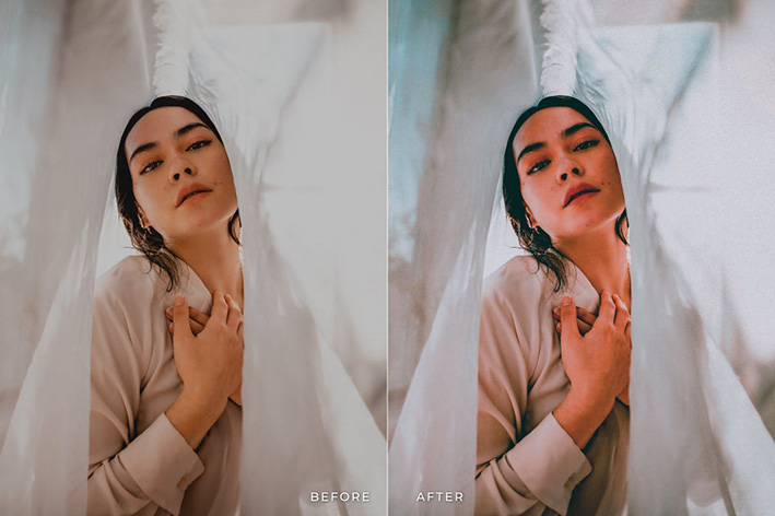 20 پریست لایت روم پرتره حرفه ای تم سینمایی Junichi Lightroom Presets