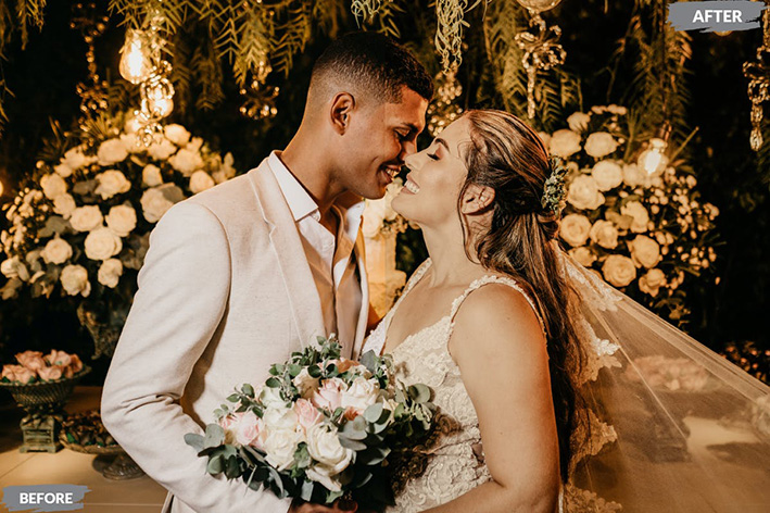 20 پریست لایت روم پرتره حرفه ای تم عکس عروسی Royal Wedding Lightroom Presets