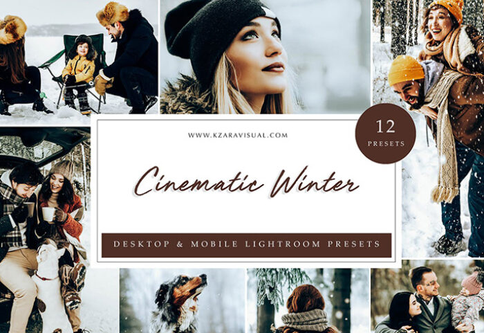 24 پریست لایت روم زمستان تم سینمایی Cinematic Winter Lightroom Presets