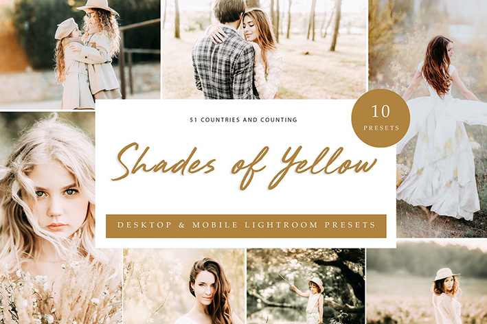 30 پریست لایت روم رنگی حرفه ای تم زرد Shades of Yellow Lightroom Presets 30 پریست لایت روم رنگی حرفه ای تم زرد Shades of Yellow Lightroom Presets