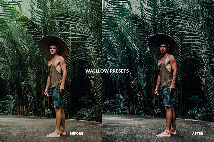 30 پریست لایت روم پرتره تم سبز تیره Dark Moody Green Professional Lightroom Presets