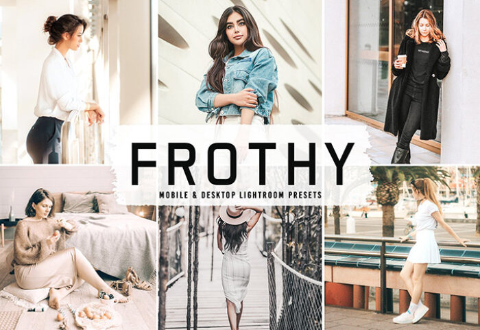 40 پریست لایت روم پرتره و پریست کمرا راو و اکشن فتوشاپ Frothy Lightroom Presets