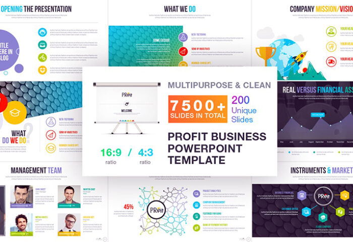 7500 قالب پاورپوینت 2021 حرفه ای پایان نامه Profit Business Template