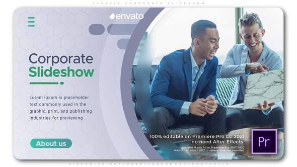 پروژه پریمیر 2021 با موزیک معرفی شرکت Classic Corporate Slideshow پروژه پریمیر 2021 با موزیک معرفی شرکت Classic Corporate Slideshow