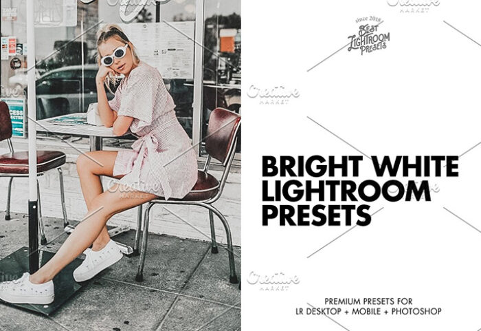 12 پریست لایت روم حرفه ای تناژ رنگی روشن Lightroom Presets Bright White