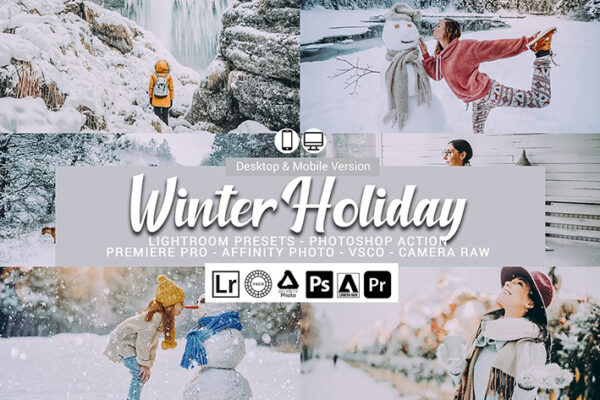60 پریست لایت روم حرفه ای زمستان تم تعطیلات زمستانی Winter Holiday Lightroom Presets