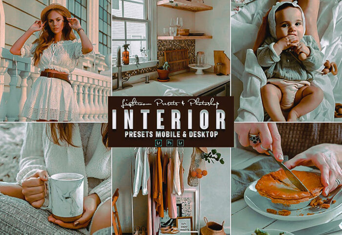 9 پریست لایت روم و اکشن فتوشاپ تم داخلی Interior Photoshop Action Lightrom Presets