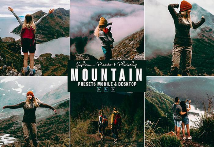 9 پریست لایت روم و اکشن فتوشاپ تم کوهستان Mountain Photoshop Action Lightrom Presets