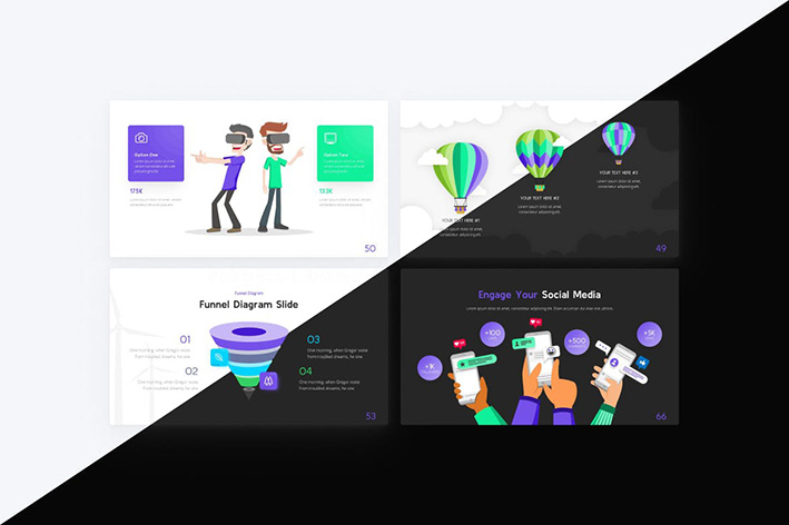 قالب پاورپوینت حرفه ای تم آژانس ایده خلاقانه Creative Agency Modern PowerPoint Template