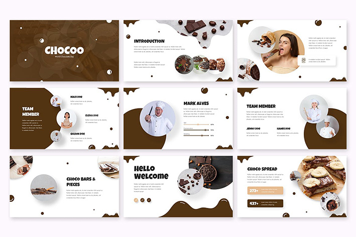 قالب پاورپوینت حرفه ای تم صنعت غذایی و شکلات Chocoo Powerpoint Template قالب پاورپوینت حرفه ای تم صنعت غذایی و شکلات Chocoo Powerpoint Template