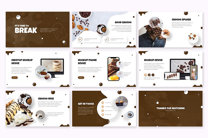 قالب پاورپوینت حرفه ای تم صنعت غذایی و شکلات Chocoo Powerpoint Template قالب پاورپوینت حرفه ای تم صنعت غذایی و شکلات Chocoo Powerpoint Template