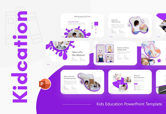 قالب پاورپوینت حرفه ای تم موسسات آموزشی کودکان Kidcation Kids Education PowerPoint Template
