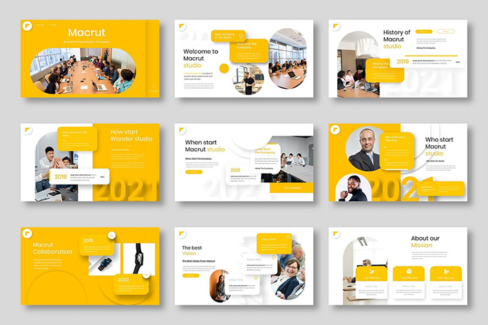 قالب پاورپوینت و گوگل اسلایدر تم تجارت Macrut Business PowerPoint Template