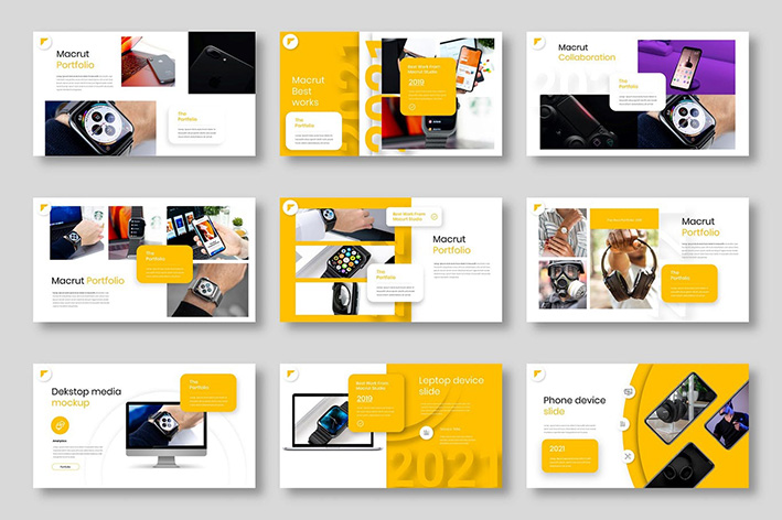 قالب پاورپوینت و گوگل اسلایدر تم تجارت Macrut Business PowerPoint Template