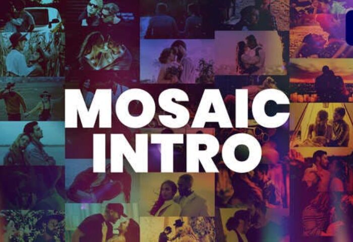 پروژه آماده پریمیر تیتراژ افکت موزائیک رزولوشن 4K با موزیک Mosaic Intro