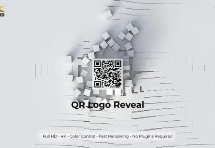 پروژه پریمیر 2021 حرفه ای لوگو افکت بارکد رزولوشن 4K با موزیک QR Logo