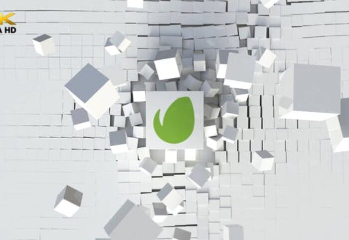 پروژه پریمیر 2021 حرفه ای لوگو افکت مکعب رزولوشن 4K با موزیک Cubic Explosion Logo