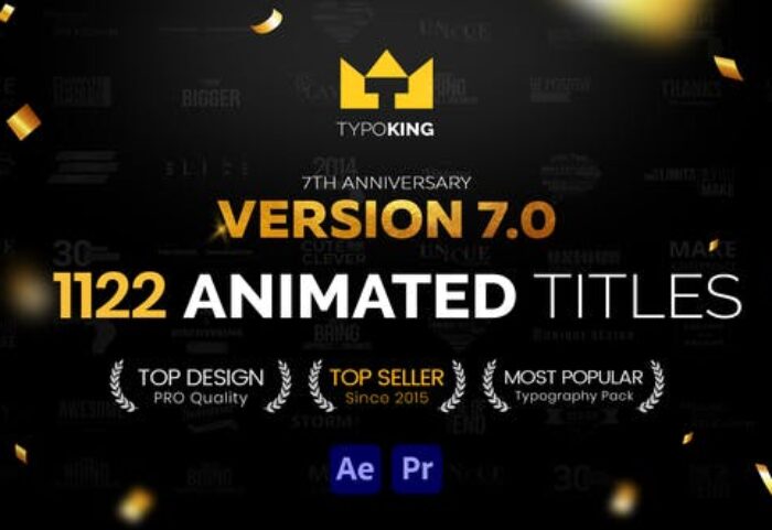 1122 تایتل آماده افترافکت 2022 رزولوشن 4K جدید TypoKing Title Animation Kinetic Typography Text