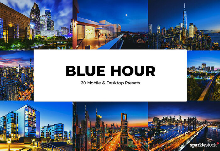 120 پریست لایت روم و لات رنگی و پریست کمرا راو فتوشاپ تم آبی Blue Hour Lightroom Presets LUTs