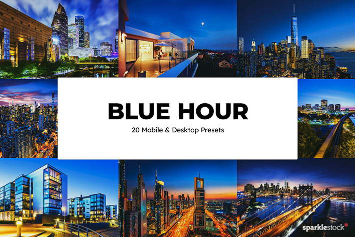 120 پریست لایت روم و لات رنگی و پریست کمرا راو فتوشاپ تم آبی Blue Hour Lightroom Presets LUTs 120 پریست لایت روم و لات رنگی و پریست کمرا راو فتوشاپ تم آبی Blue Hour Lightroom Presets LUTs