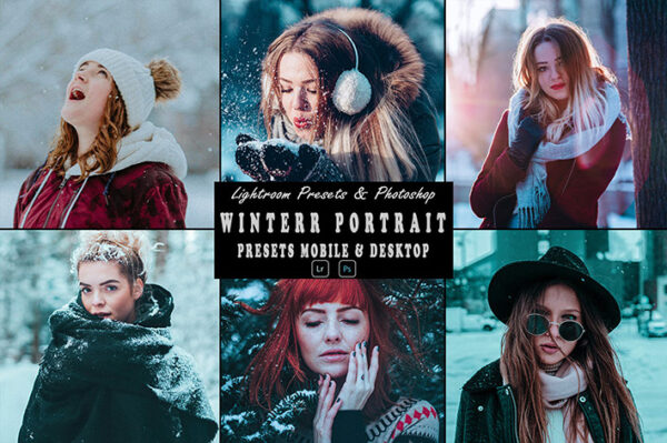 13 پریست لایت روم پرتره زمستانی و اکشن فتوشاپ Winter Portrait Presets