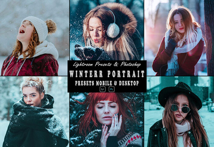13 پریست لایت روم پرتره زمستانی و اکشن فتوشاپ Winter Portrait Presets