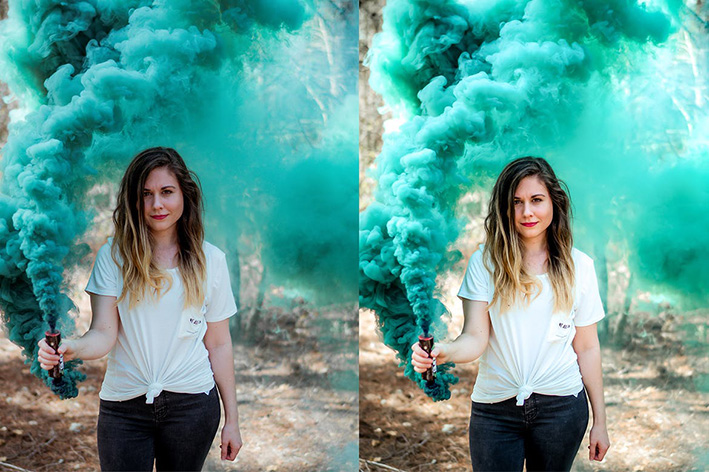 36 پریست لایت روم رنگی 2022 حرفه ای تم دود رنگی Smoke Bomb Lightroom Presets