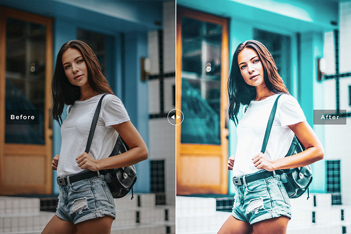 40 پریست لایت روم پرتره و پریست کمرا راو و اکشن فتوشاپ تم آبی Prussian Blue Lightroom Presets