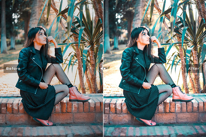 40 پریست لایت روم پرتره و پریست کمرا راو و اکشن فتوشاپ تم آبی Prussian Blue Lightroom Presets