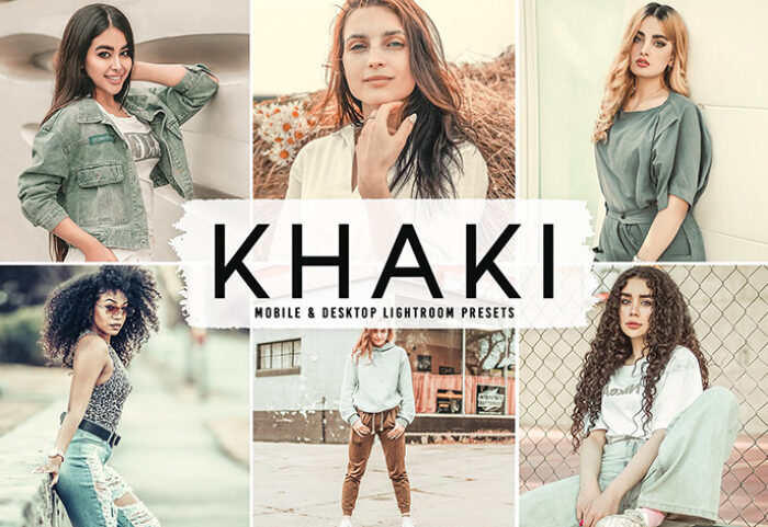40 پریست لایت روم پرتره و پریست کمرا راو و اکشن فتوشاپ تم خاکی Khaki Lightroom Presets
