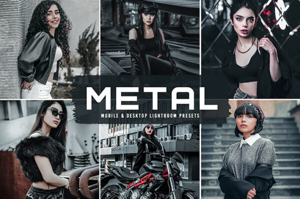 40 پریست لایت روم پرتره و پریست کمرا راو و اکشن فتوشاپ تم متال Metal Lightroom Presets